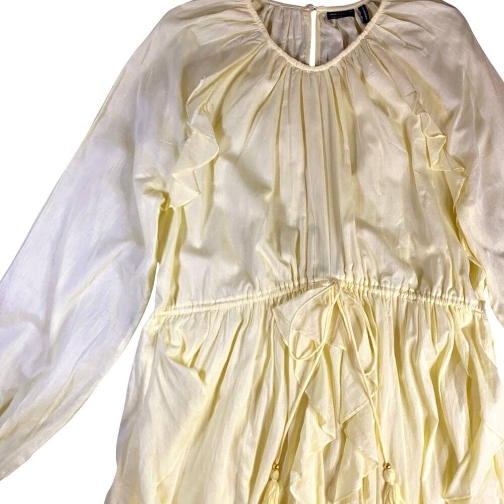 ASOS Designs Lemon Ruffle Ruched Maxi Dress NWT - 12 - Picture 4 of 7